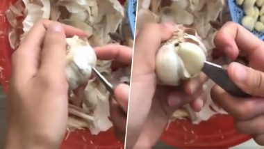 How to Peel Garlic Quickly? Here’s an Easy Viral Hack That Even Made Chrissy Teigen Go ‘Whaaat’! (Watch Video)