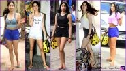 Janhvi Kapoor Gym Looks: Hot Shorts and Crop Tops, Bollywood Actress Rocks Trendiest Workout Gear (See Pics)
