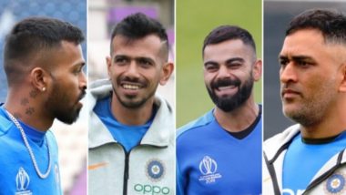 MS Dhoni, Virat Kohli, Yuzvendra Chahal and Hardik Pandya Flaunt New Hairstyles After a Win Against Pakistan in CWC 2019 (See Pics)