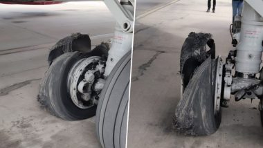 Spicejet Flight From Dubai Suffers Tyre Burst, Makes Emergency Landing at Jaipur Airport - Watch Video