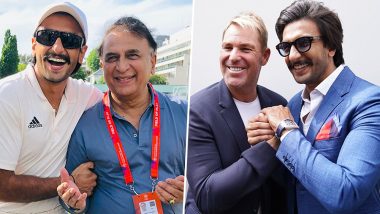 83 Star Ranveer Singh's Latest Pictures With Cricketing Legends Sunil Gavaskar and Shane Warne Will Make Any Sports Fan Jealous!