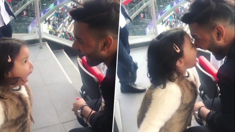 Ziva Dhoni and Rishabh Pant Are Adorable In This Roar Video From India vs Pakistan, ICC CWC 2019 Match!