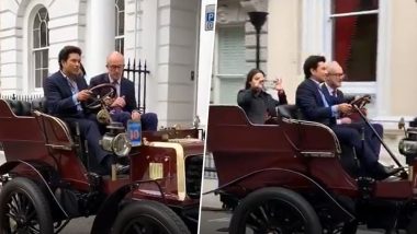 Master Blaster Sachin Tendulkar Drives 119-Year-Old Car in London, Video Goes Viral