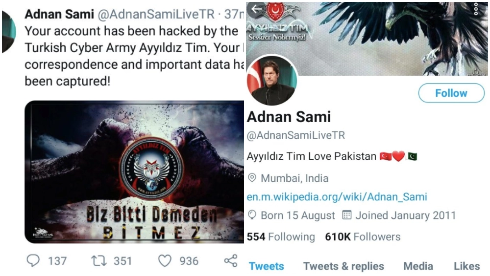 Adnan Samui's Twitter gets hacked.