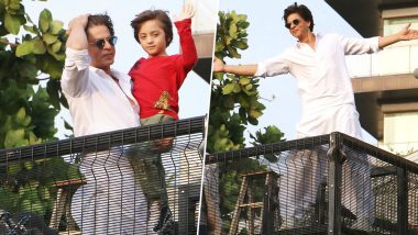 Shah Rukh Khan Makes an Eid Appearance With Son Abram Khan