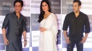 Baba Siddiqui Iftar Party: Shah Rukh Khan Joins Katrina Kaif and Salman Khan at the Event (Watch Exclusive Videos)