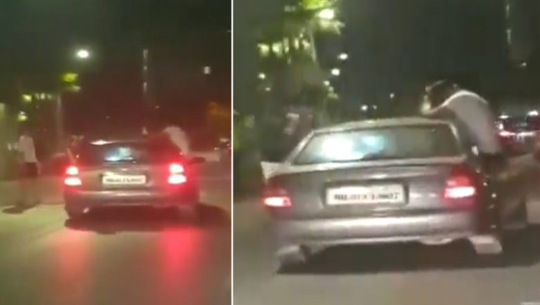 Mumbai Youths Perform Stunts by Leaning Out of Moving Car on Carter Road; Watch Video