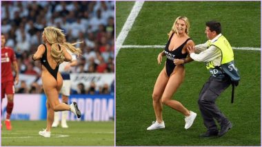UCL 2019 Final: Russian Swimsuit Model, Kinsey Wolanski Steals the Show As Liverpool vs Tottenham Pitch Invader to Promote Boyfriend’s XXX Website (Watch Video)