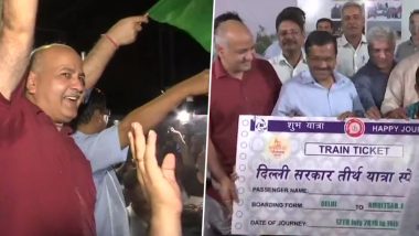 Delhi CM Arvind Kejriwal Flags Off First Train Under Mukhyamantri Tirth Yatra Scheme