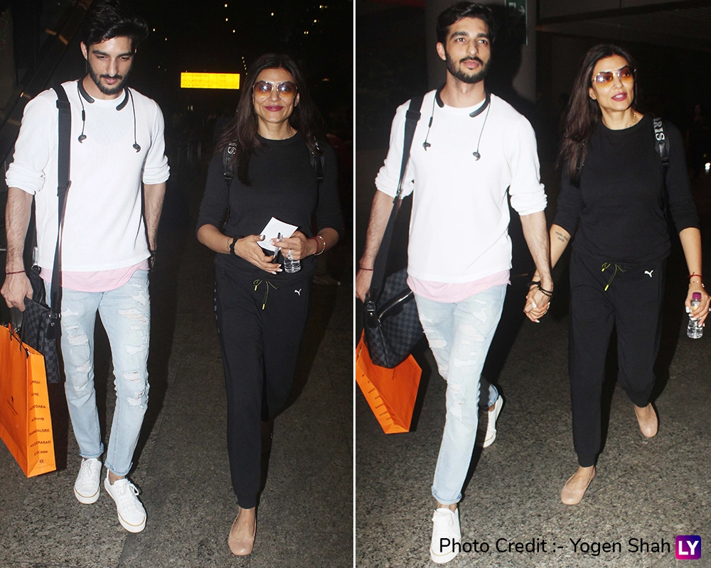 Sushmita Sen and Rohman Shawl snapped at airport.