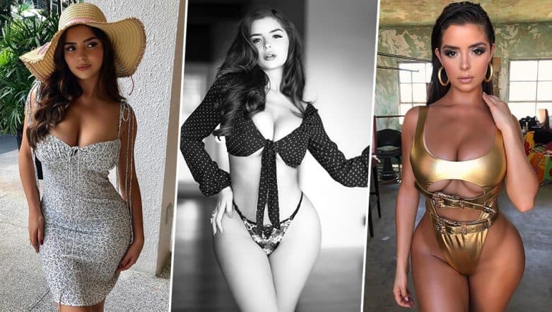 Demi Rose Flashes Major Cleavage and Sexy Curves in a Figure-Hugging Summer Dress