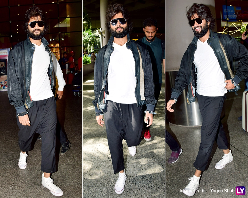 Vijay Deverakonda papped at Mumbai airport.