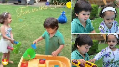 Taimur Ali Khan and Kainaat Singha Enjoy Playing With Water Guns in London, Check Out this Cute Video of Their Fun Playdate