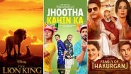 Movies This Week: Jon Favreau&rsquo;s The Lion King, Rishi Kapoor&rsquo;s Jhootha Kahin Ka, Jimmy Sheirgill&rsquo;s Family of Thakurgunj