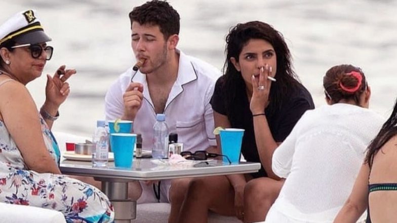 Priyanka Chopra Seen Smoking With Nick Jonas and Mother Madhu Chopra During Her Miami Vacation; Fans Remind PeeCee of Her So-Called ‘Asthma’ – Read Tweets