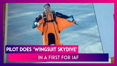 Wing Commander Tarun Chaudhri Does ‘Wingsuit Skydive’ From 8500 Feet, in a First for IAF