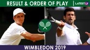 Wimbledon 2019 Men&rsquo;s Singles Results of July 5, Scoreboard and Order of Play on July 6