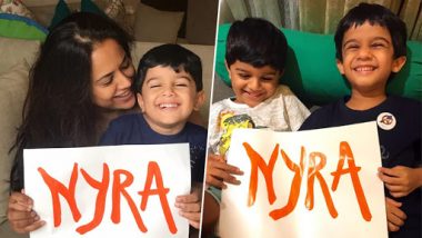 Sameera Reddy Names Her Daughter ‘Nyra’, Announces with Son and Nephew’s Adorable Pic – View Post