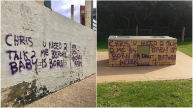 Aussie Woman Spray Paints All Over Town Asking ‘Chris’, Father of Her Unborn Child to Talk to Her, Internet Joins to Find Him (View Viral Pics)