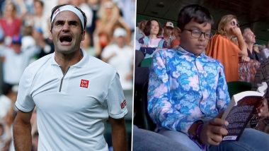 Roger Federer vs Rafael Nadal Semi-Final: Indian Origin Boy Engrossed in His Book During Wimbledon 2019 Clash of Tennis Greats Inspires Funny Memes on Twitter