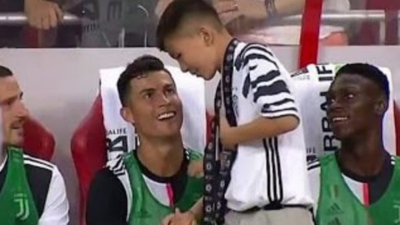 Cristiano Ronaldo’s Fan Detained by Police After he Invaded the Pitch for a Selfie With Football Star During Juventus vs Tottenham Hotspur Match (Watch Video)