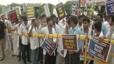 Doctors Protest Against NMC Bill Outside AIIMS in Delhi