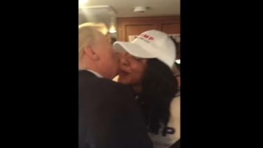Donald Trump’s Lawyer Releases a Clip of Him Kissing Ex-Campaign Staffer Alva Johnson, Says ‘Video Proves He Didn’t Forcibly Kiss’