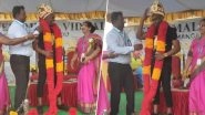 Chennai Super Kings' Dwayne Bravo Visits Velammal School in Mangadu, View Pics of Former West Indies All-Rounder
