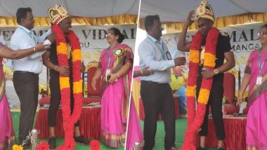 Chennai Super Kings' Dwayne Bravo Visits Velammal School in Mangadu, View Pics of Former West Indies All-Rounder