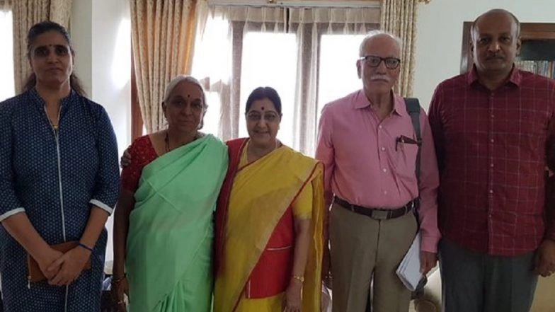 Kulbhushan Jadhav’s Family Meets Former External Affairs Minister Sushma Swaraj