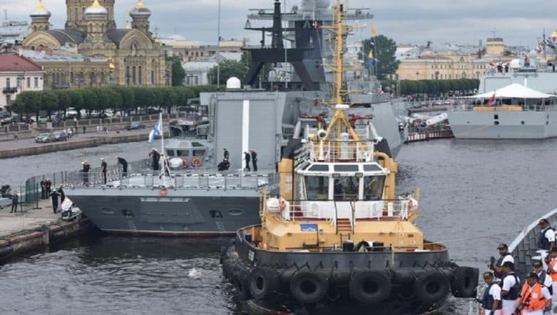 INS Tarkash Arrives at St. Petersburg ToParticipate in Russian Navy Day Parade