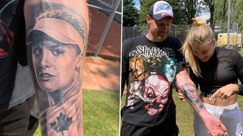 Eugenie Bouchard Meets Die-Hard Fan Who Got The Canadian Tennis Player's Face Tattooed on His Forearm! Watch Video