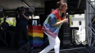 US Presidential Elections 2020 Candidate Kamala Harris Dances at LGBT Pride Parade in San Francisco (Watch Video)