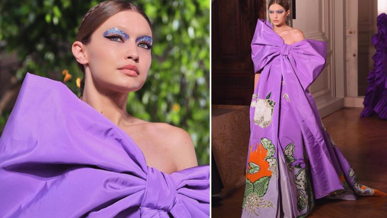 Gigi Hadid Looks Like a Present With a Massive Bow on Her Dress for the Valentino Haute Couture Show
