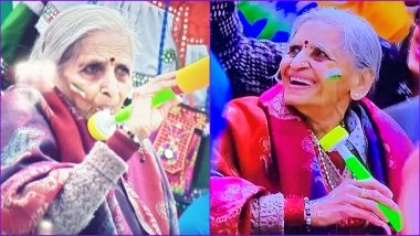 Age Is Just A Number! This Graceful Old Lady Cheering From Stands During IND vs BAN ICC CWC 2019 Match Wins Hearts of Sourav Ganguly, Harsha Bhogle and Netizens (See Pic)