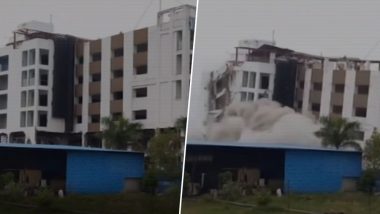 Madhya Pradesh: Municipal Corporation Demolishes Illegal Hotel by Controlled Explosion