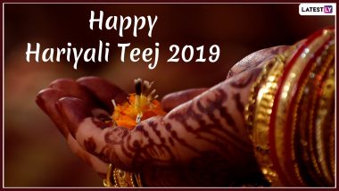 Happy Hariyali Teej 2019 Wishes: WhatsApp Stickers, GIF Image Messages, Greetings, SMS And Quotes to Share On Shravan Teej