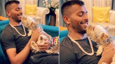 Golden Boy! Hardik Pandya Shares Adorable Photo With Pet Dog on Instagram, Netizens Go Aww (See Pic)