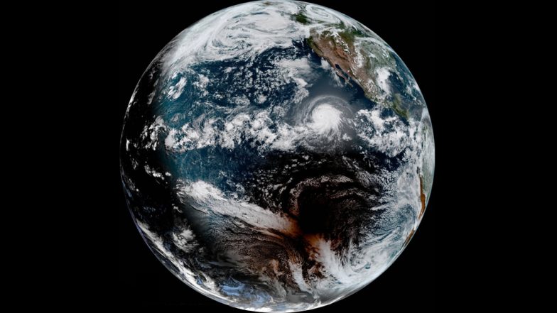 Total Solar Eclipse and Hurricane in Pacific Ocean Captured in a Satellite Image is Beautiful Reminder of the Wonders of This Planet (Watch Video)