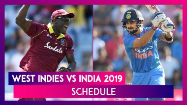 India vs West Indies 2019 Schedule: Fixtures of T20, ODIs and Test Series With Match Timings in IST