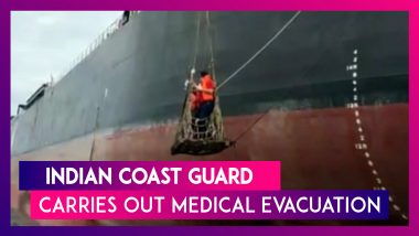 Indian Coast Guard Carries Out Medical Evacuation of Captain of Bulk Carrier As His Health Worsens