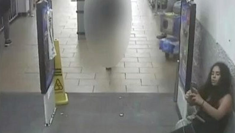 Woman Peeing On Floor