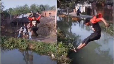 This Boy Should Participate in Olympics for India, Says Netizens As Video of His Long Jump Across River Goes Viral!