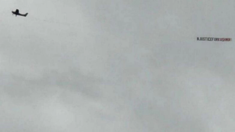 'Justice For Kashmir' Banner Flies Above Headingley Stadium During CWC 2019 India-Sri Lanka Match (Watch Video)