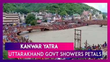 Kanwar Yatra: Uttarakhand Govt Showers Petals on ‘Kanwariyas’ From Helicopter in Haridwar
