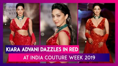 Kiara Advani Looks Ravishing in Red Bridal Outfit at India Couture Week 2019