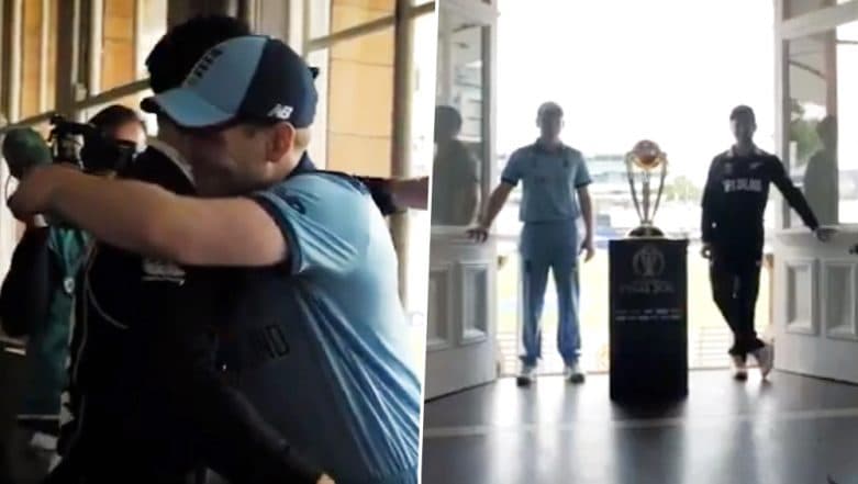 Kane Williamson, Eoin Morgan Hug Each Other Ahead of NZ vs ENG CWC 2019 Final Match