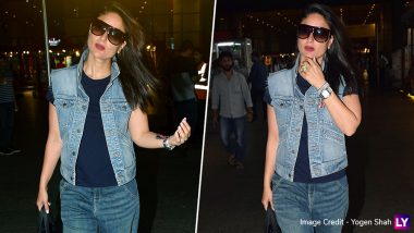 Kareena Kapoor Khan Rules When It Comes to Airport Fashion! Checkout Bebo’s Denim on Denim Look, It's Fabulous (View Pics)