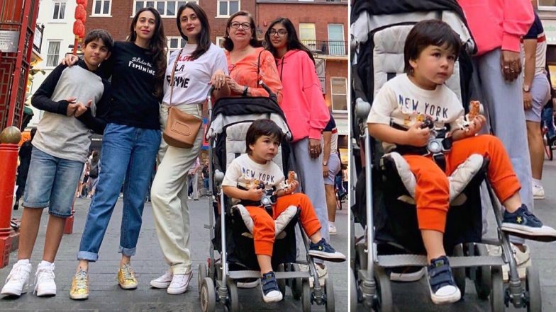 Kareena Kapoor Khan and Karisma Kapoor Continue To Make Stylish Appearances in London But It is Taimur Who Has All Our Attention! (View Pics)
