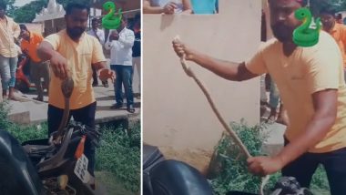 Man Rescues King Cobra Stuck Inside Bike in Karnataka, TikTok Video Goes Viral